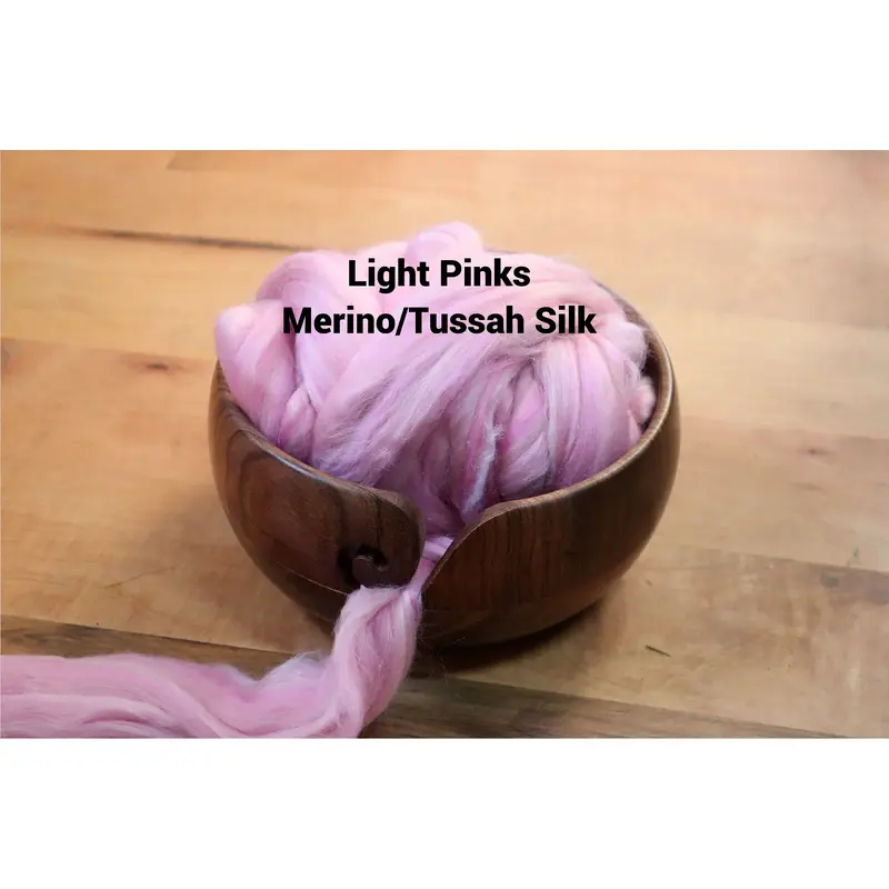 Super Fine & Organic Light Pinks Multi Color 19 Micron DHG Merino Silk 70/30 SUPERFAST SHIPPING!