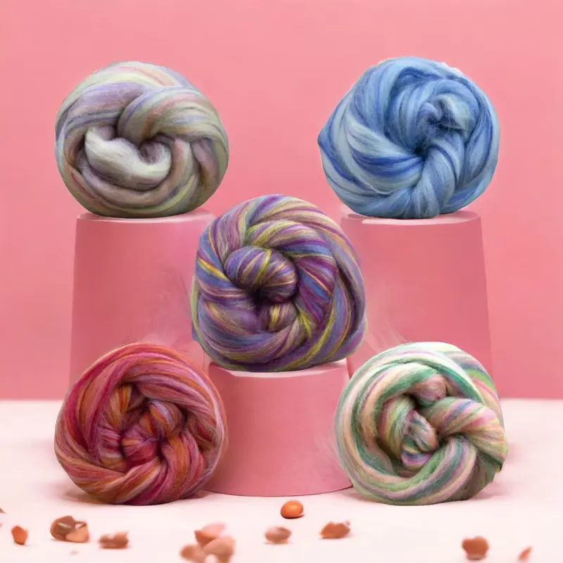 Bambino Range Roving (8 Ounces) | Tonal Blend of 85% Dyed Merino and 15% Dyed Bamboo