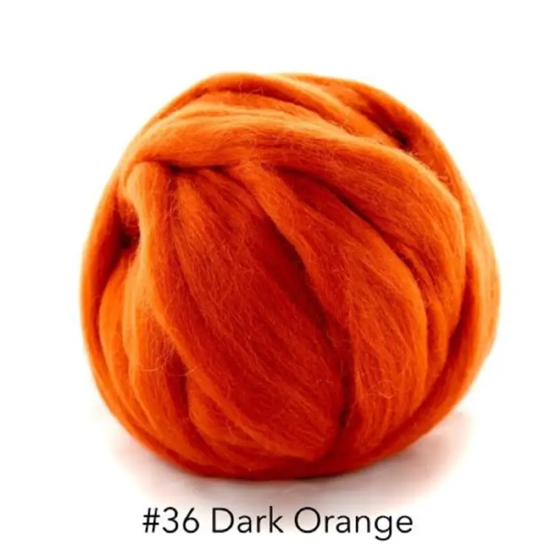Polish Merino Wool Top - Dark Orange