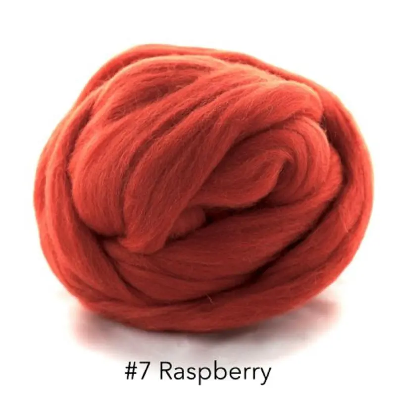 Polish Merino Wool Top - Raspberry