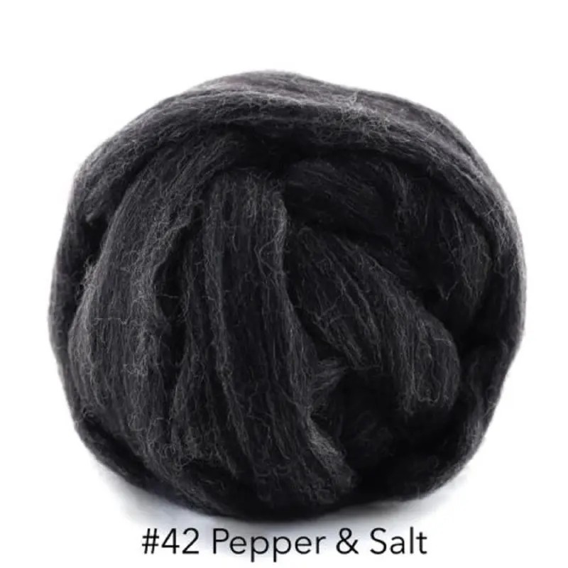 Polish Merino Wool Top - Salt and Pepper