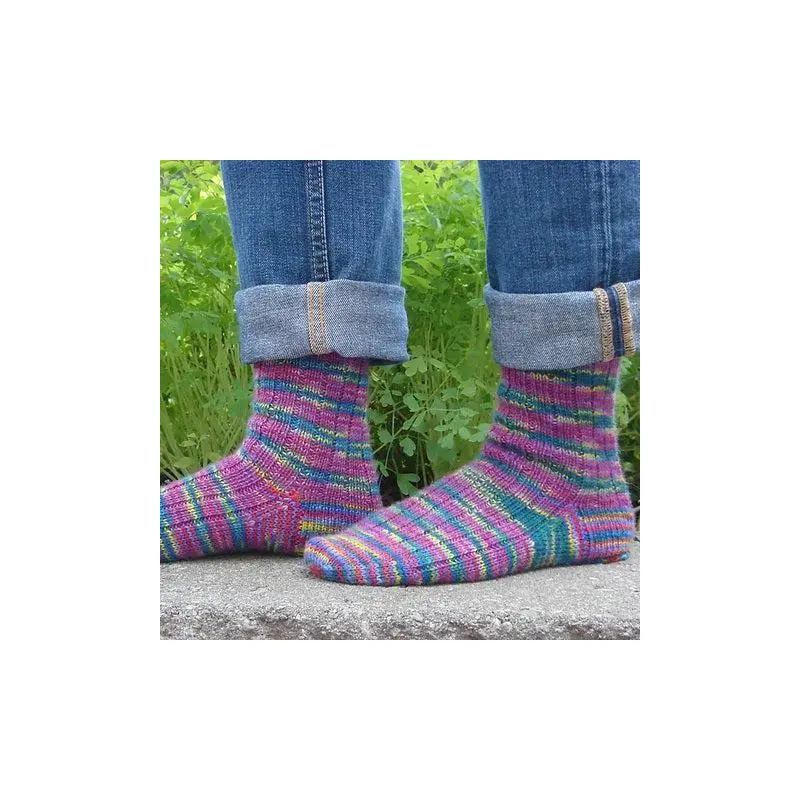 Basic Ribbed Sock Pattern - Wildfoote Luxury Sock Yarn