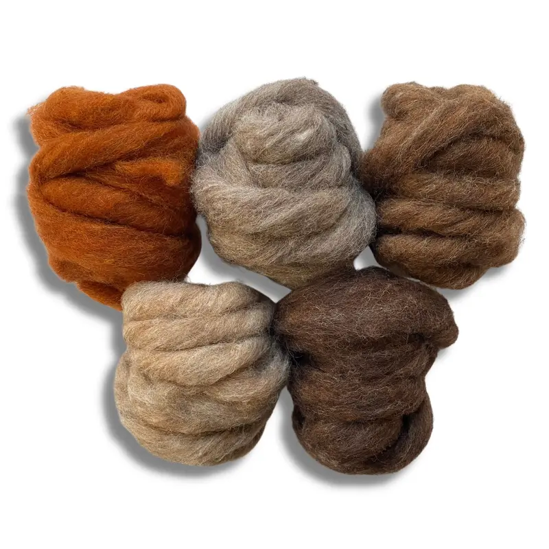 Furry Friends Variety Pack | Carded Corriedale Wool Sliver | 5 Colors