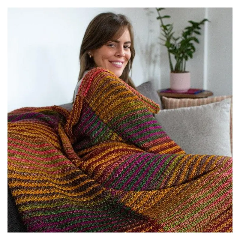 Ikat Throw Blanket Pattern - Uneek Worsted