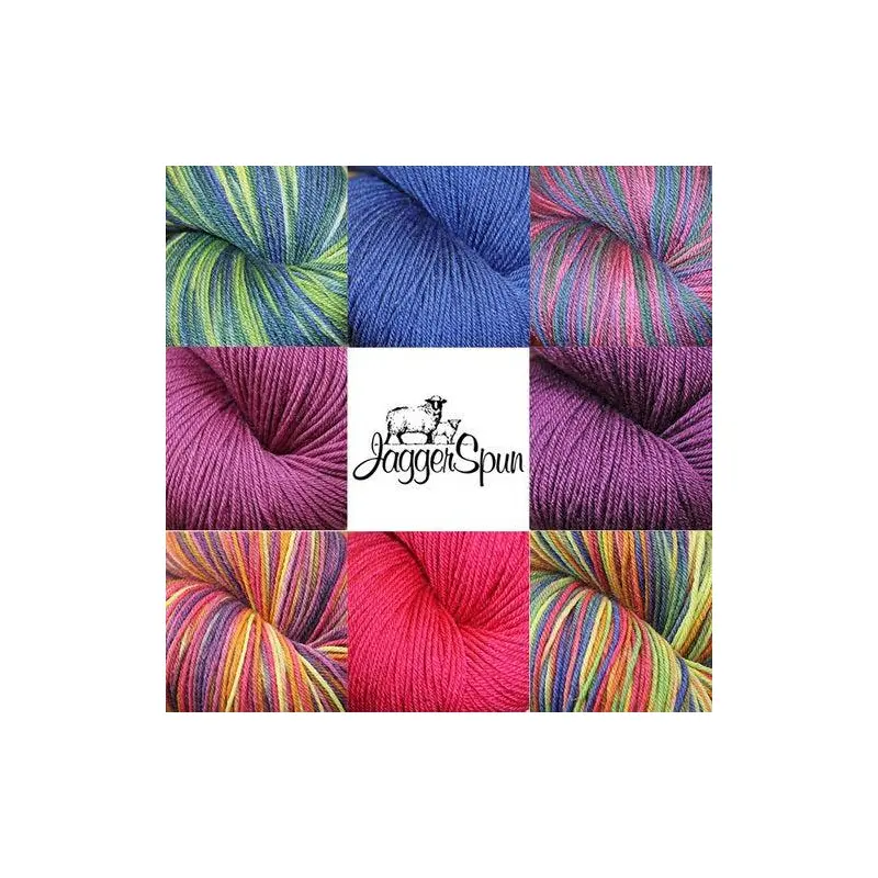 Jagger Spun Kokadjo Line Yarn Cones | 4/14 Fingering Weight | 1lb Cone, 1,960 Yards | 90% Superwash Wool & 10% Mulberry Silk