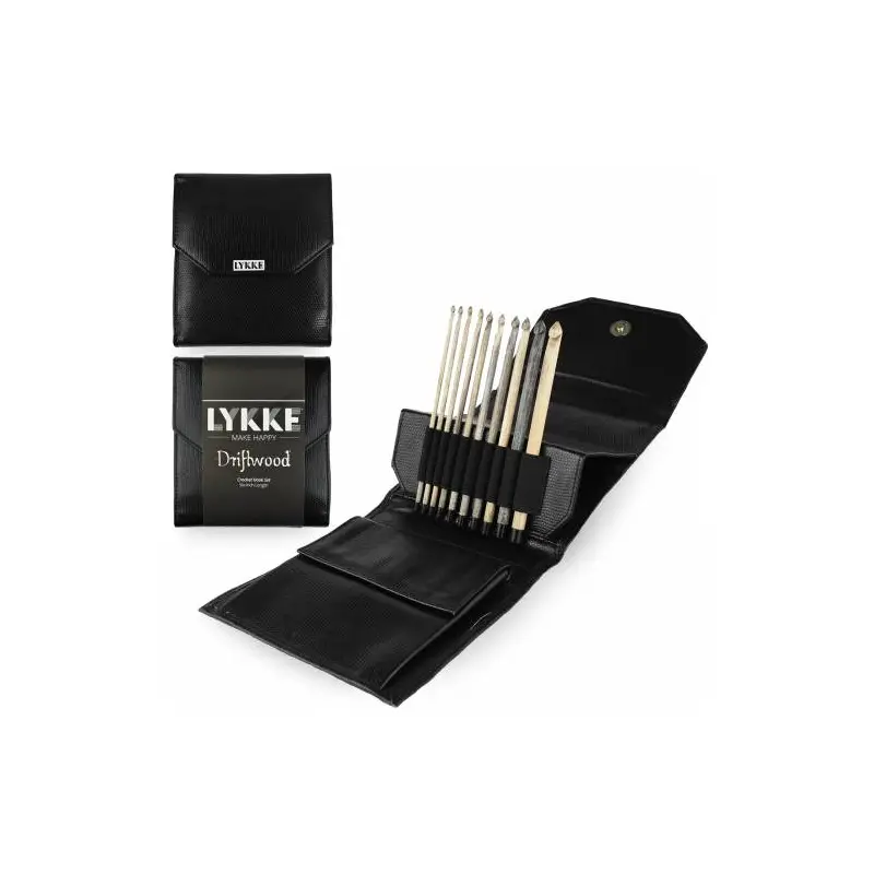 Lykke Driftwood 6" Crochet Hook Set with Carrying Case | 10 Crochet Hooks Size US E - M