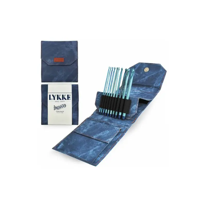 Lykke Indigo 6" Crochet Hook Set with Carrying Case | 10 Crochet Hooks Size US E - M