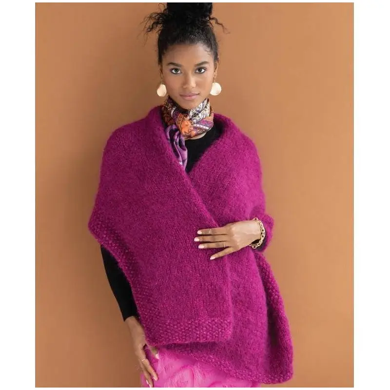 Paulina Wrap Kit | Ella Rae Kid Fur Bulky Yarn