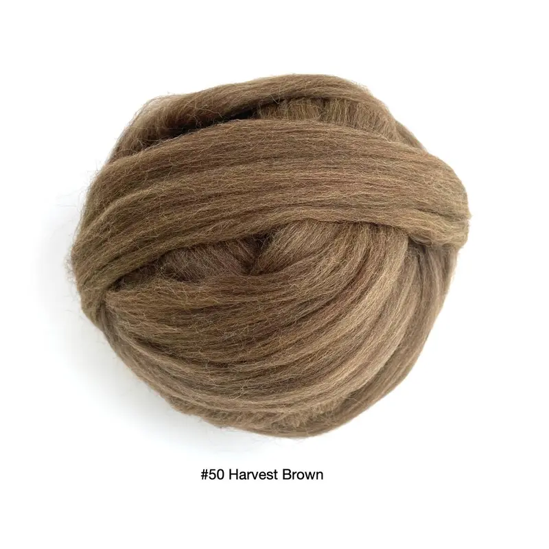 Polish Merino Wool Top - Harvest Brown