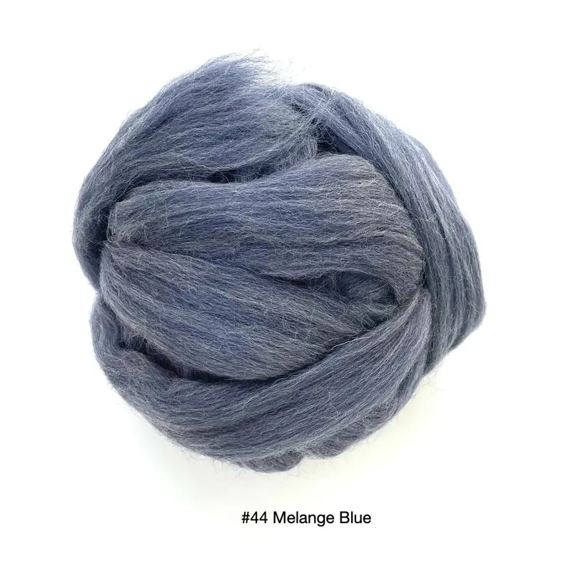 Polish Merino Wool Top - Melange Blue