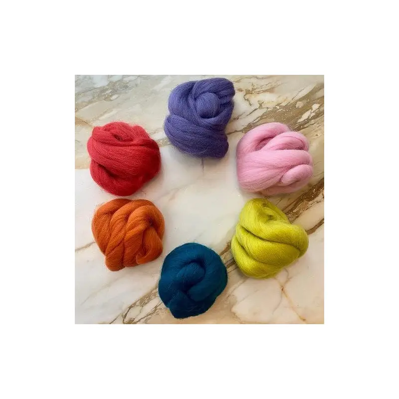 Shetland Collection | Groovy Times Bundle of Dyed Wool Tops | 150 Grams, 29 Micron