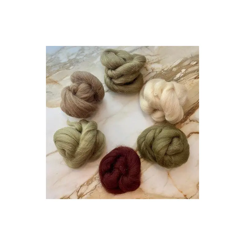 Shetland Collection | Mocha Mushroom Bundle of Dyed Wool Tops | 150 Grams, 29 Micron