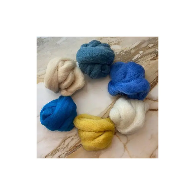 Shetland Collection | Sunshine Cove Bundle of Dyed Wool Tops | 150 Grams, 29 Micron