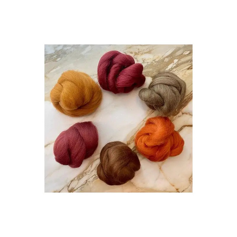 Shetland Collection | Toasted Terra Cotta Bundle of Dyed Wool Tops | 150 Grams, 29 Micron