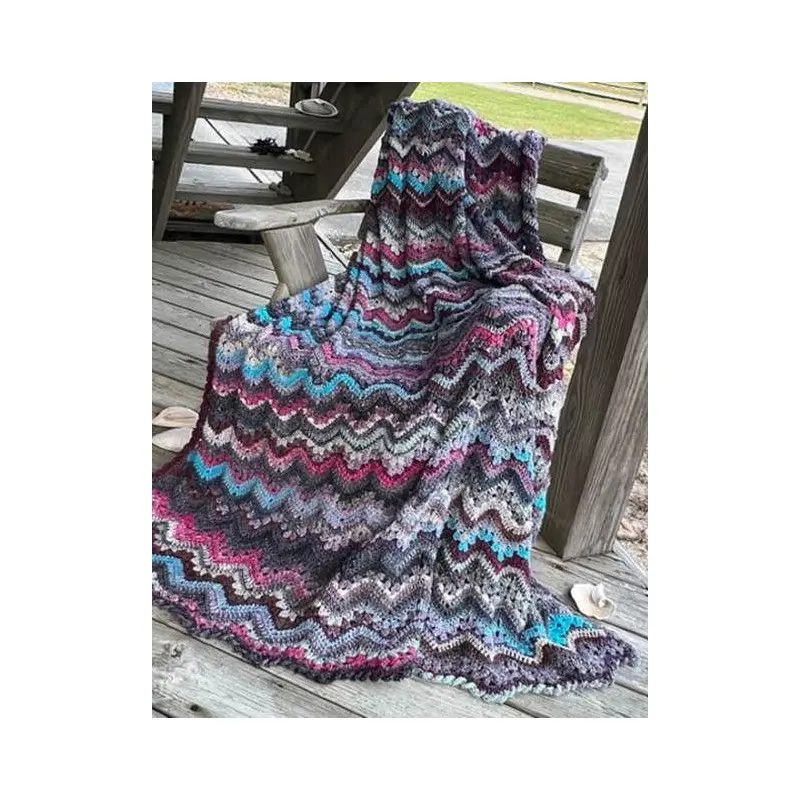 Six Day Beach House Crochet Blanket Kit | Noro Tsubame Yarn