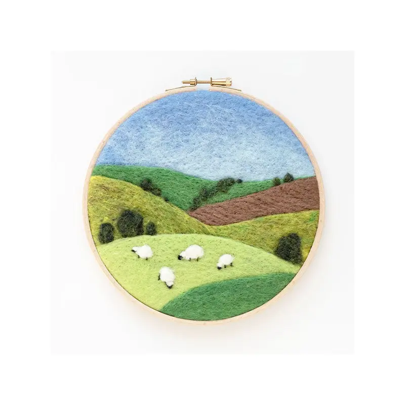 Painting with Wool Needle Felting Kit - Grazing Sheep