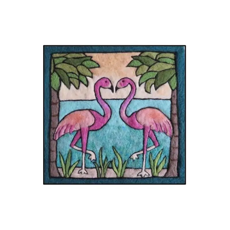 Tapestry Felting Kit - Florida Flamingos