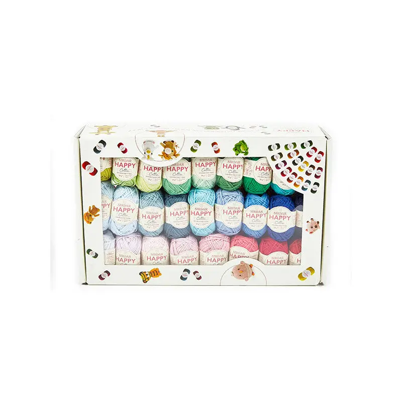 50 Happy Cotton Yarn Colors in a Box