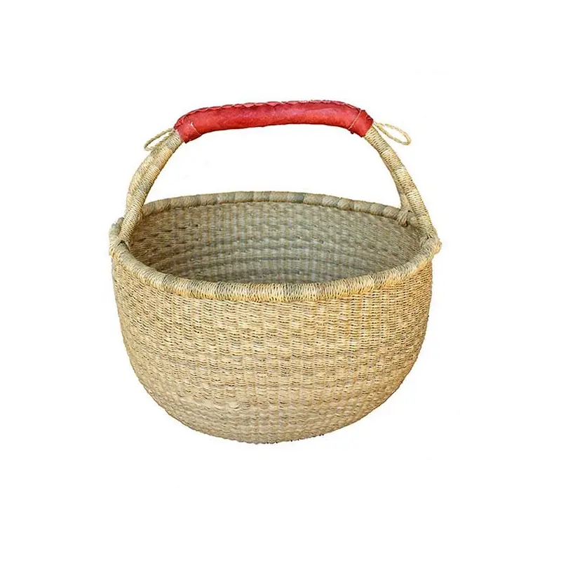 African Fair Trade Basket - Natural Round