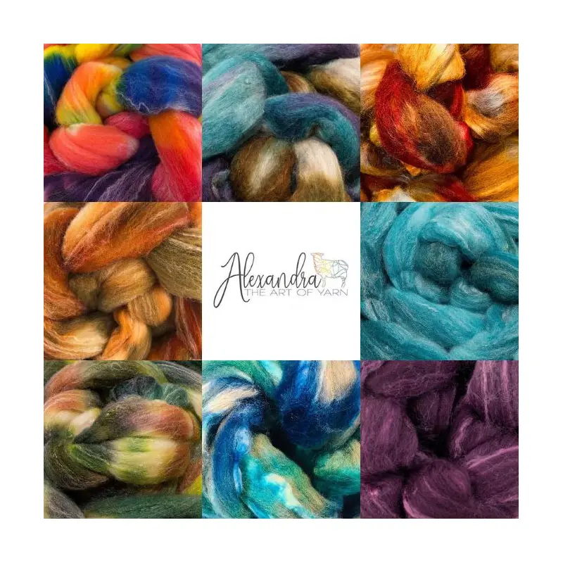 Alexandra Hand Dyed Merino Silk Top