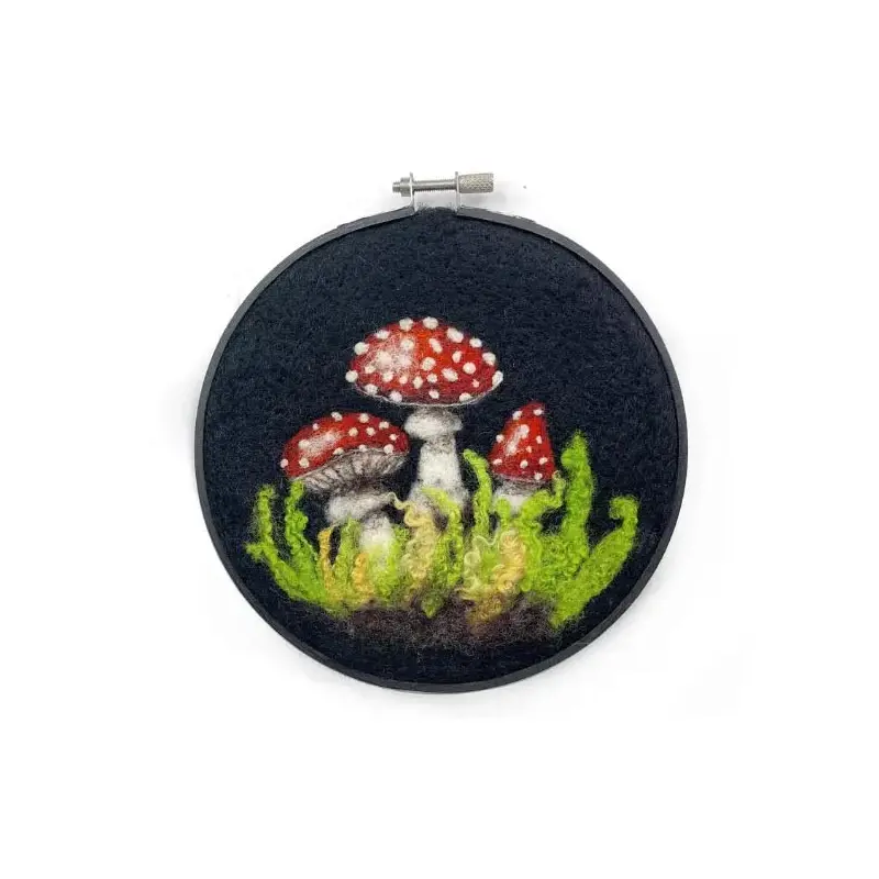 Toadstools in a Hoop Needle Felting Craft Kit
