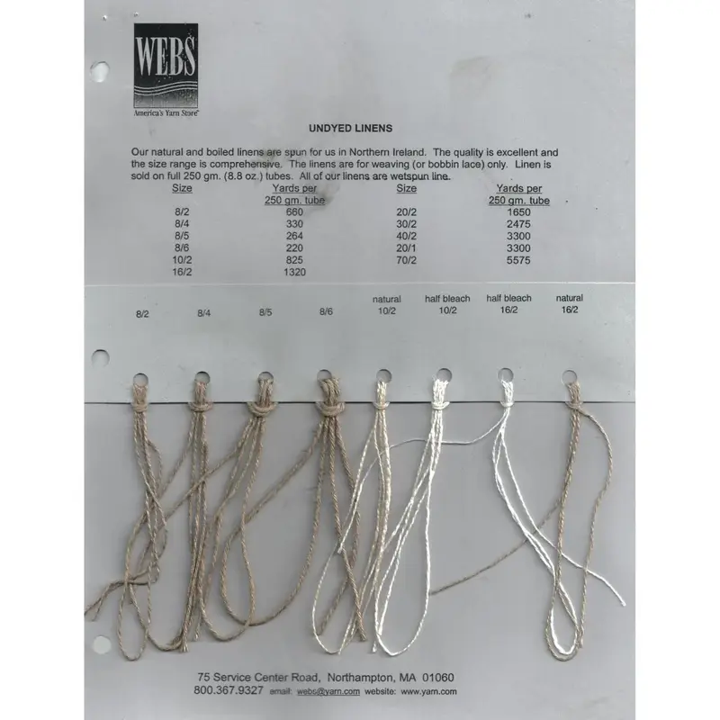 Undyed Linen Yarn Color Card